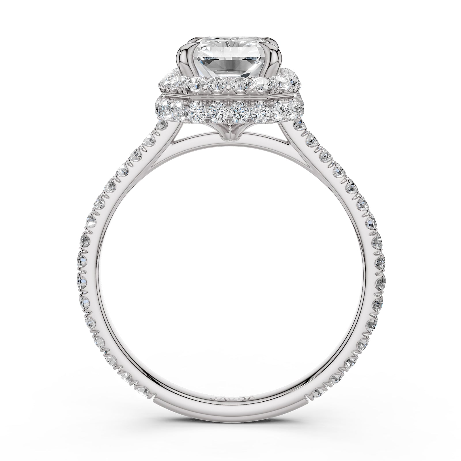 Double Halo Lab Grown Diamond Engagement Ring IGI Certified 2.53 Ctw.